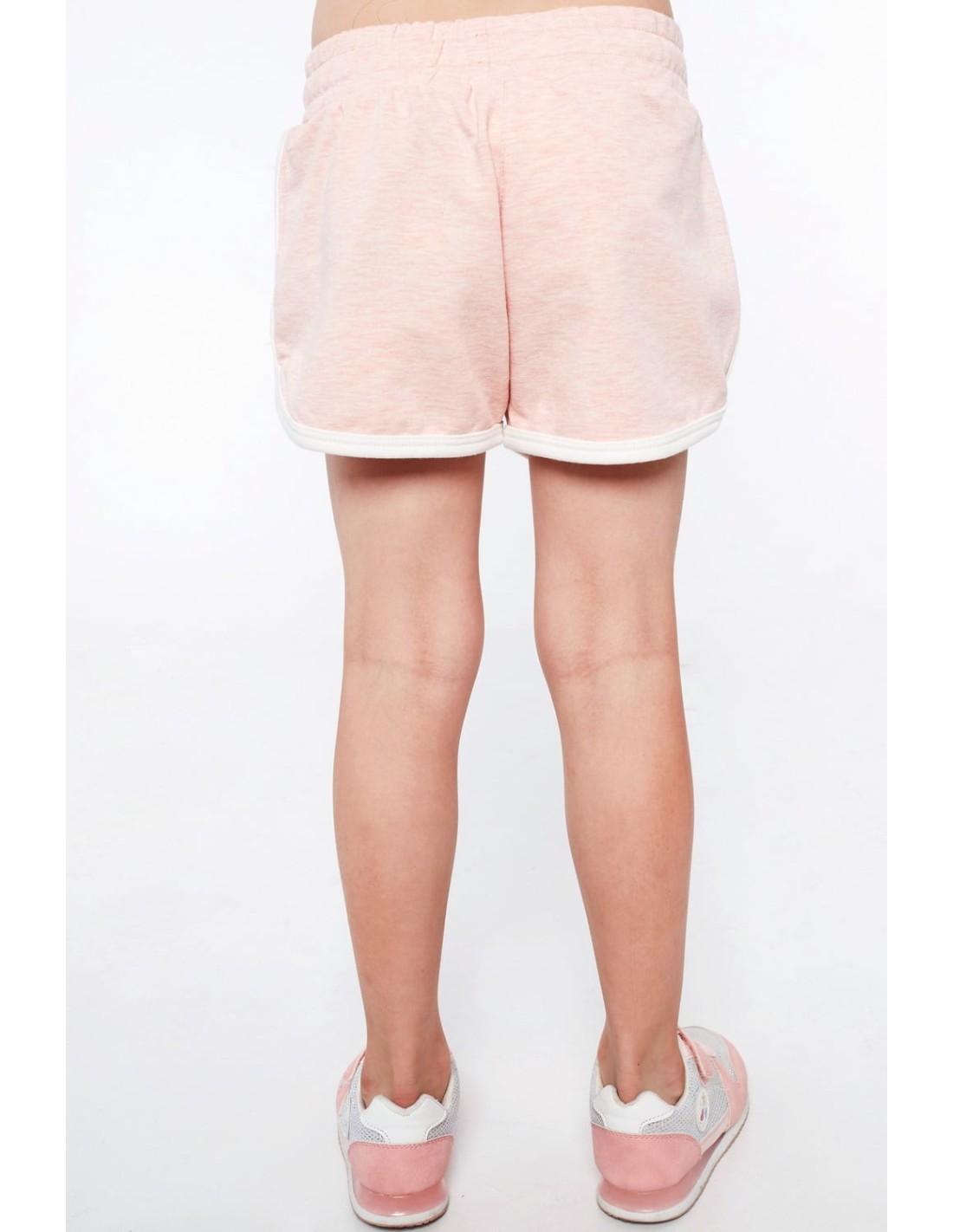 Girls\' shorts with an application, light pink NDZ0756 - Online store - Boutique